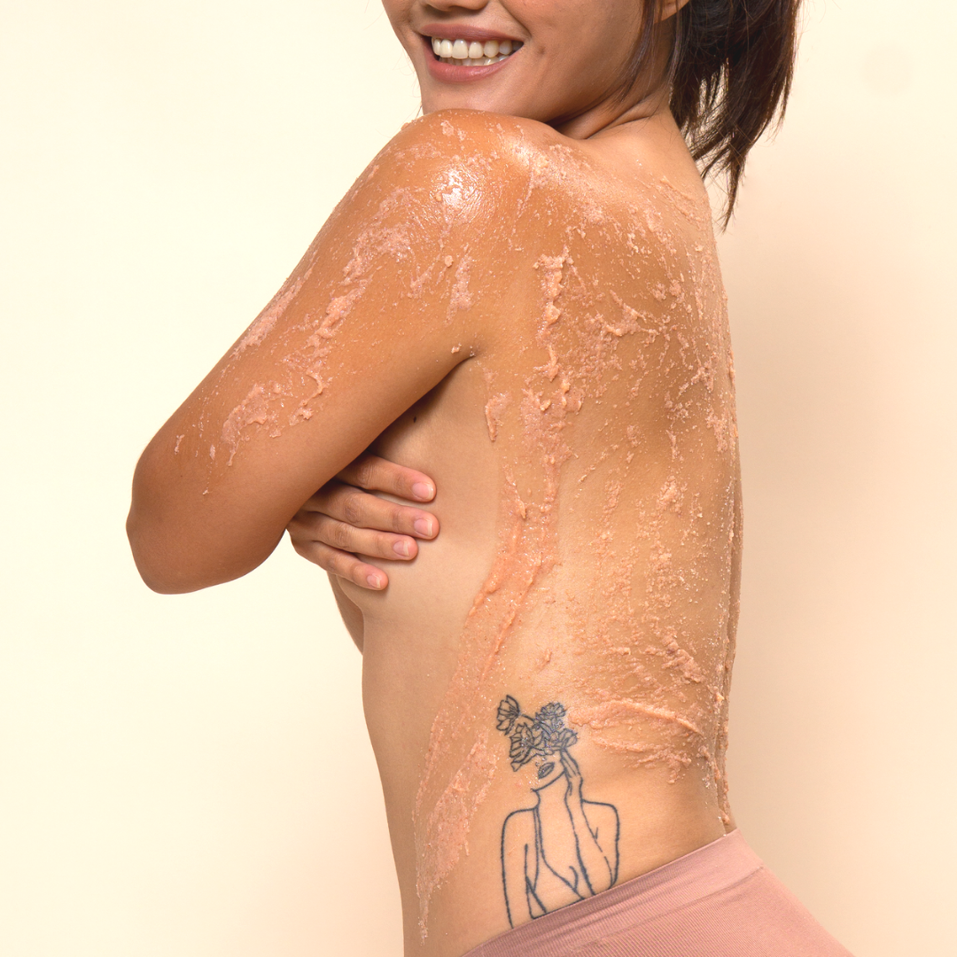 himalayan salt scrub +. sunflower oil