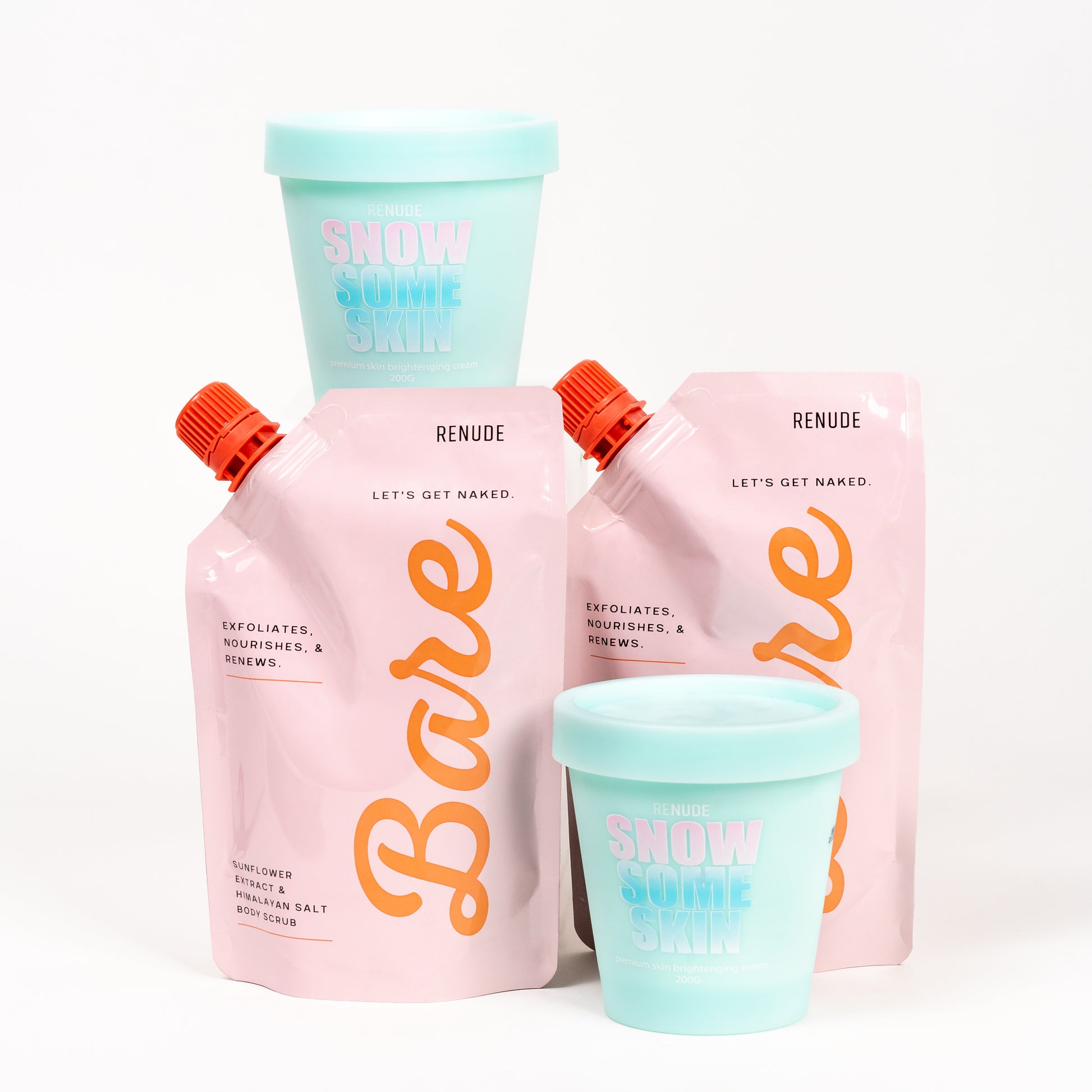 Renude complete skincare duo – cream, scrub,